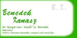benedek kanasz business card